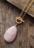 Boho Necklace, Lariat Rose Quartz